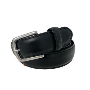Ralph Lauren Polo Belt Mens 56 Black Leather Dressy Pony Logo Preppy Classic